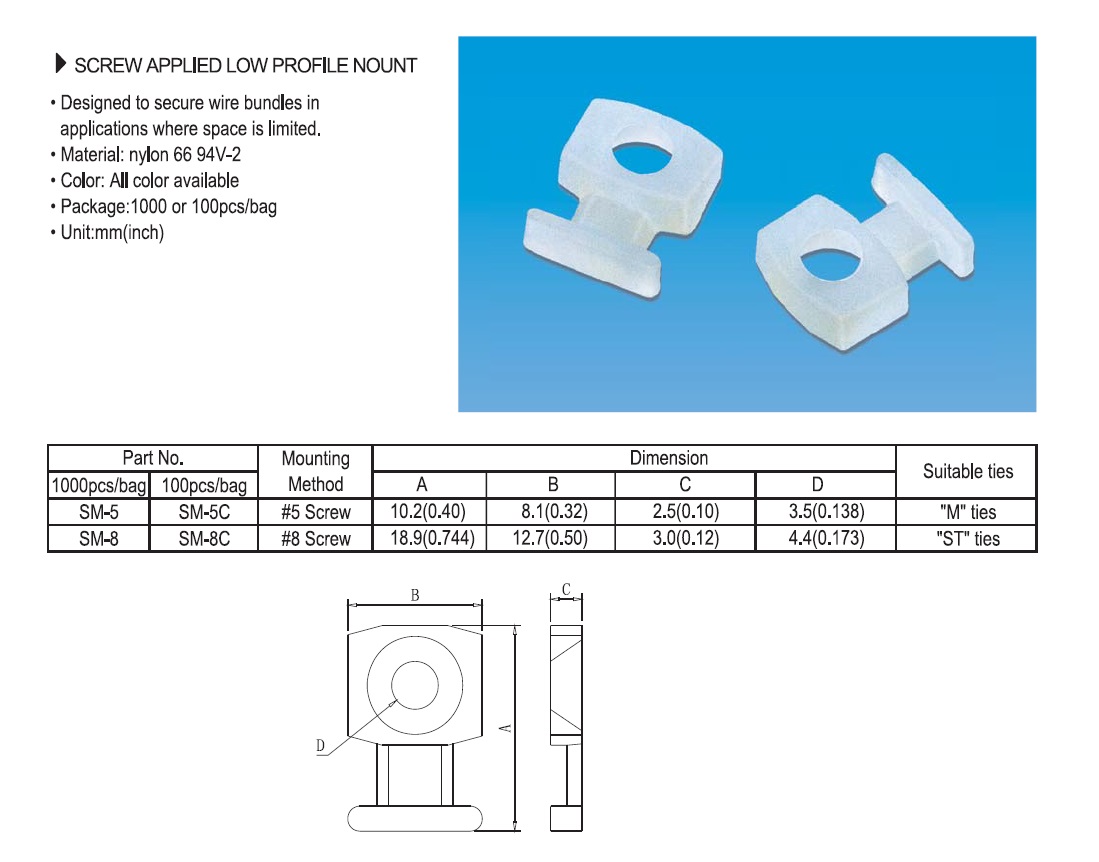 Screw Applied Low Profile Mount Screw Applied Low Profile Mount